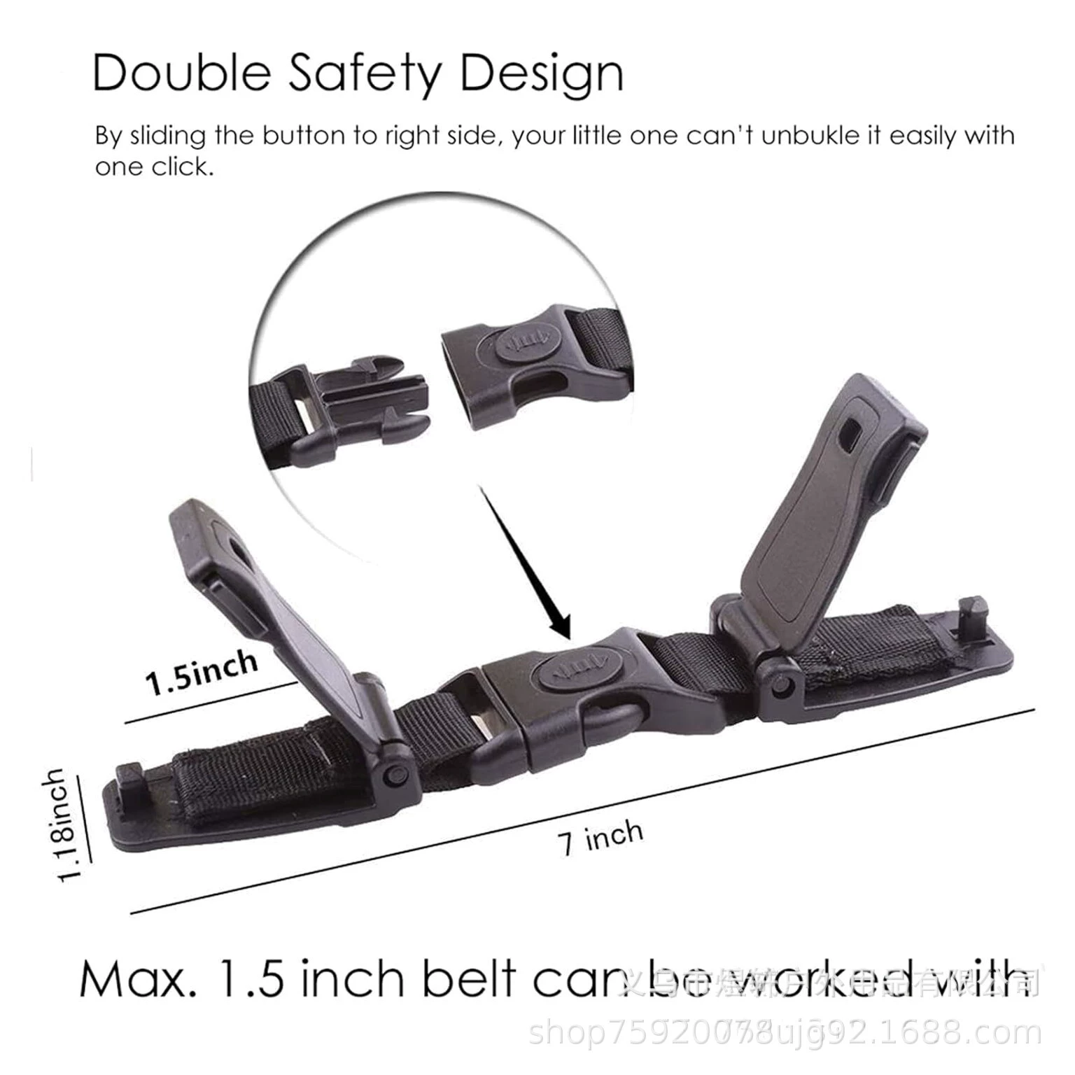 Additional seat, safe high non-slip chest strap, clips included