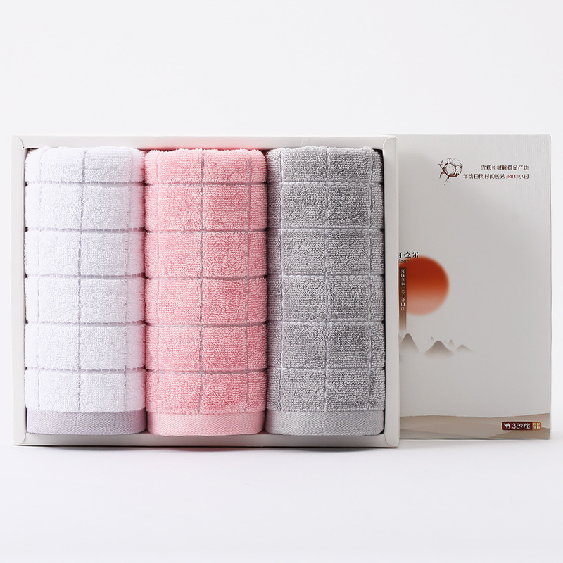 Jieliya Toalla de algodón puro tres Cajas de Regalo boda reunión actividades boda espalda mano regalo GRUPO DE LA EMPRESA Toalla de compra