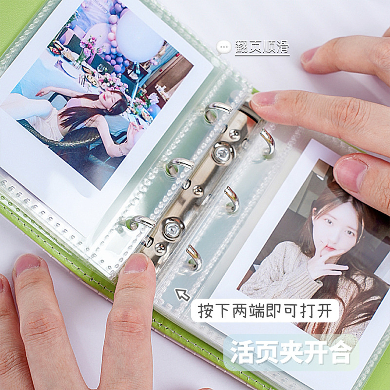 Nuevo álbum de tarjetas de cuadrícula de palacio de cuadros tejidos de estilo simple Álbum de fotos Polaroid de 3 pulgadas Álbum de almacenamiento de álbumes de ídolos