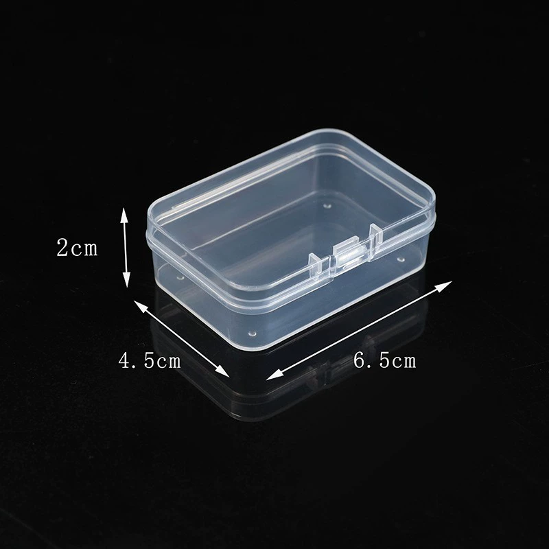 Transparent Plastic Storage Box for Earrings & Small Accessories, multiple square sizes 3.5–12.5 cm