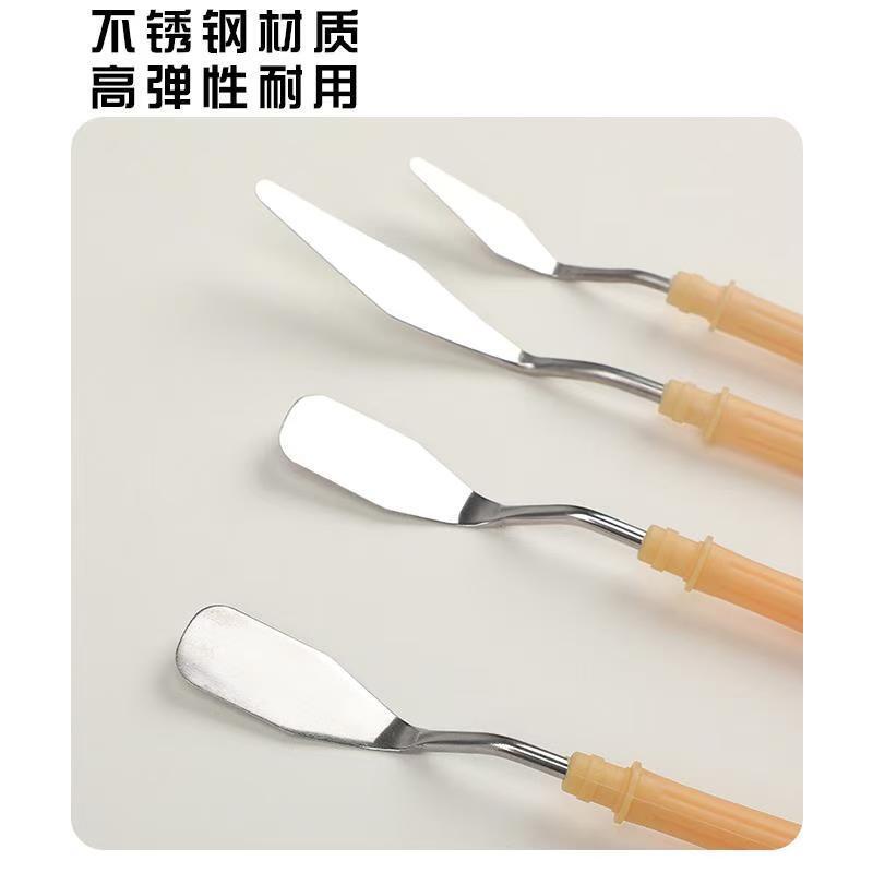 Oil Painting Scraper, Color Mixing Knife, Art Supplies, Gouache Flat-Head Small Scraper, Professional Oil Pastel Stainless Steel