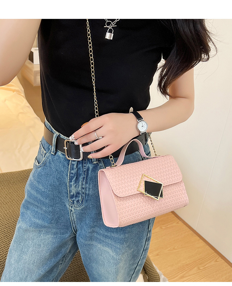 Lingge Pattern Women's Small Pu Leather Lingge Fashion Square Magnetic Buckle Crossbody Bag