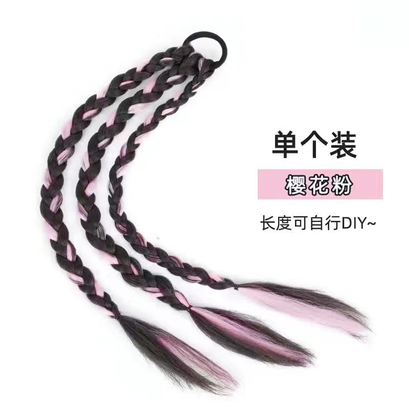 甘いクールなギャルのかつらのお下げのシミュレーションボクシングのお下げの魚の骨のポニーテールの麻の長いお下げのネットの赤い同種のかつらの女性の汚いお下げ|undefined