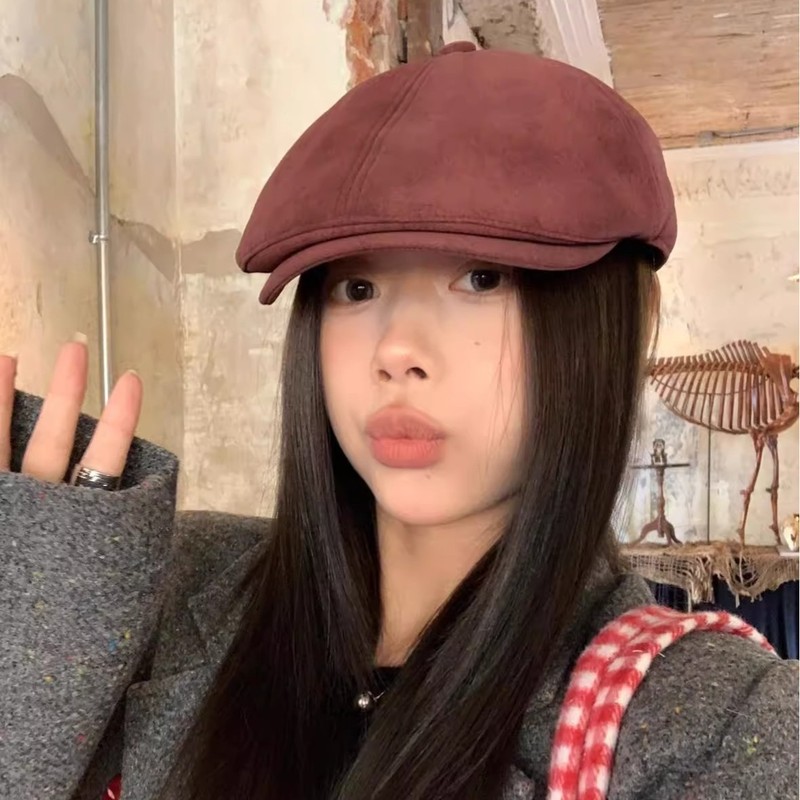 25年可调节前进帽女英伦新款帽短檐春夏季反戴贝雷帽百搭日系复古|undefined