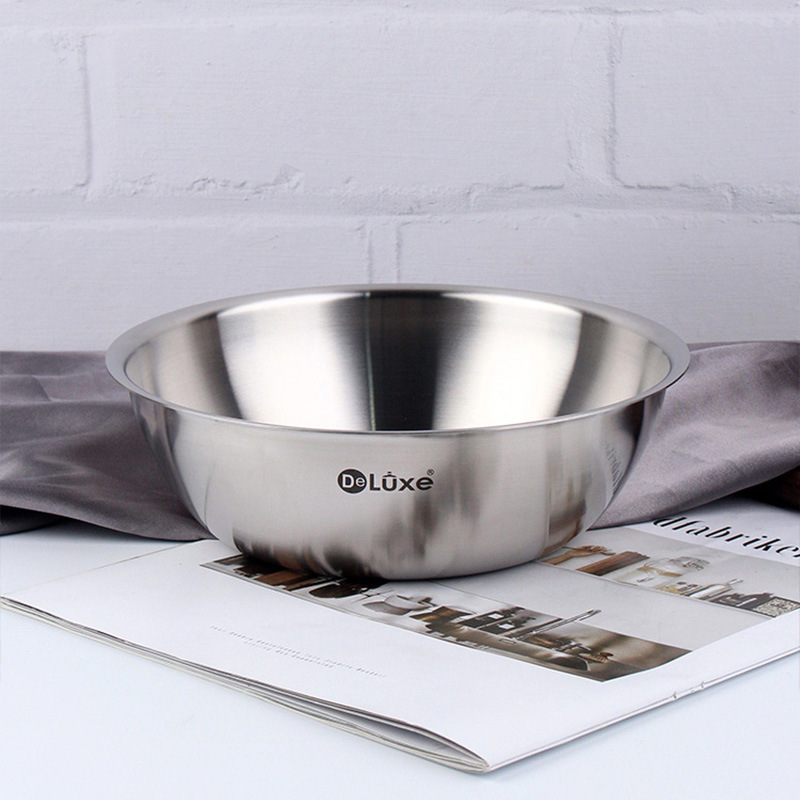 Deluxe Denas 18 / 10 acero inoxidable grueso lavabo de pelo lavabo de verduras lavabo de cocina lavabo de sopa tazón de fideos
