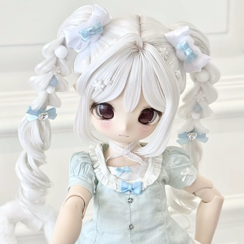 Lincheng/BJD Doll Wig 1/3 1/4 1/6 Scale Straight Bangs Moonlight White Long Curly Hair Washable Cheap Lincheng/BJD Doll Wig 1/3 1/4 1/6 Scale Straight Bangs Moonlight White Long Curly Hair Washable Cheap