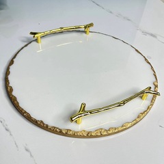 2024 New Marble Light Luxury Tray Phnom Penh Marble Storage Display Tray Homeware Storage and Organizing