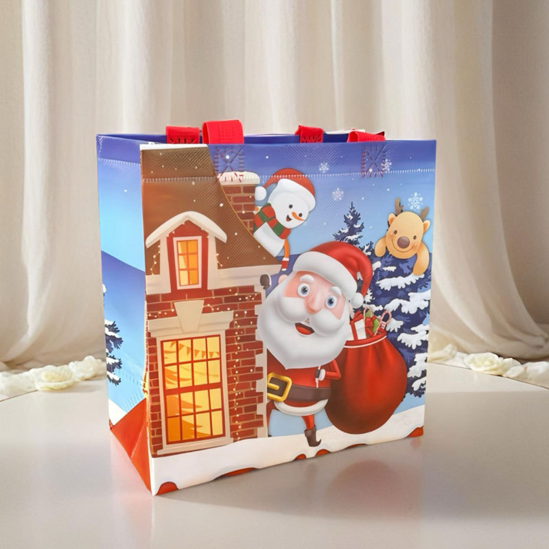 クリスマスアマゾン中号不織布サンタクロースヘラジカかわいいアニメ収納プレゼント手提げ布袋卸売り|undefined