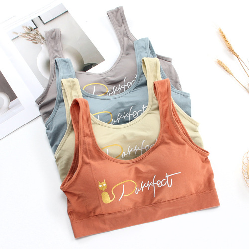 Fashionable Breast Wrapped Lettering Beautiful Back Sports Bra Underwear Women's Sexy Suspender Tube Top Yoga Vest Women's Wholesale