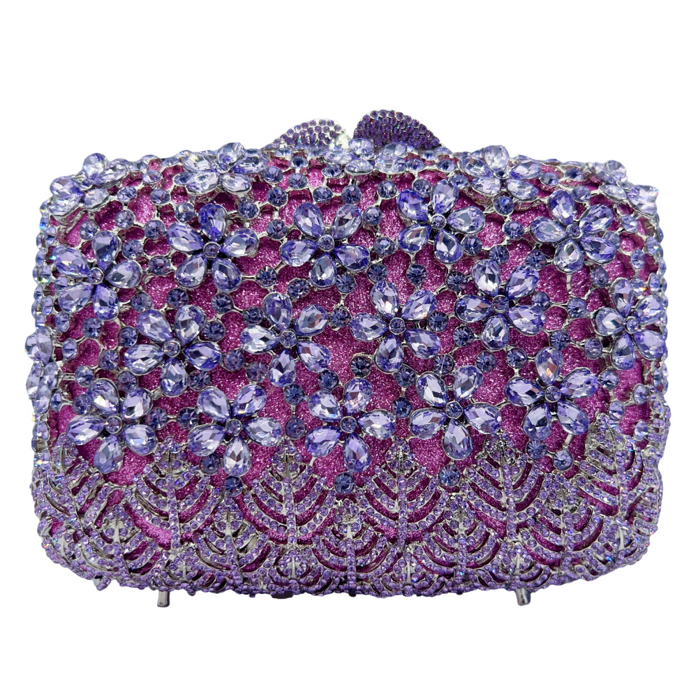 Bolsa de piedra nueva flor de clavo con diamantes bolsas de cena de fiesta de boda bolsas de diamantes