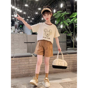 New Style Summer Suit for Girls, Fashionable Shorts, Children's Clothing, 2025 New Style Girls Summer Short Sleeves