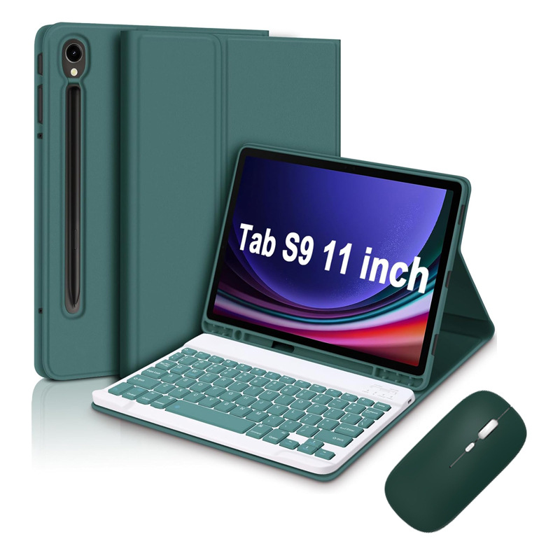 Funda desmontable con teclado Bluetooth y ratón para Samsung A9 Plus/A8/S9FE+, funda protectora de tableta