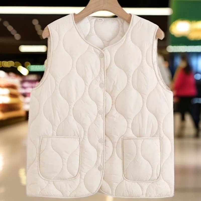 Plus-size lightweight down cotton vest for middle-aged and elderly women, suitable for autumn and winter.