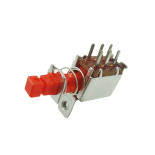 Straight Key Switch PS-22F05-07 Red Handle SelF-locking Non-locking Six-pin Light Touch Push Reset Button Key Switch