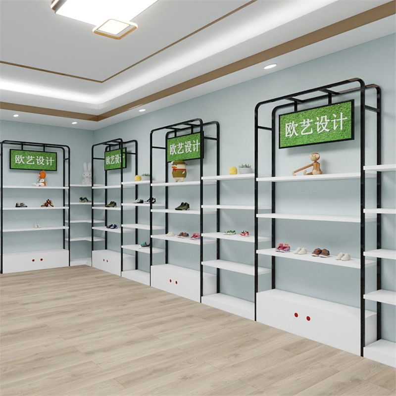 ✅商场鞋店鞋架展示架包包童鞋店铺定 制带灯货架展架网红直播鞋
