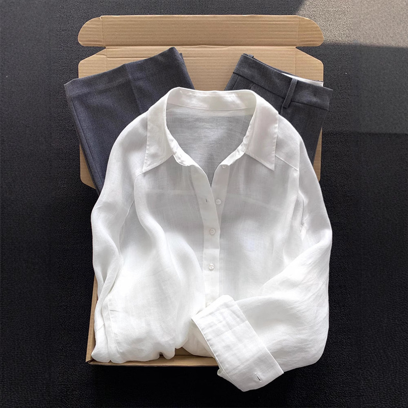 High-End Recommendation ~ High-End Goods Are Worth Buying ~ Linen White Shirt for Women 2025 New Normcore Style Top High-End Recommendation ~ High-End Goods Are Worth Buying ~ Linen White Shirt for Women 2025 New Normcore Style Top