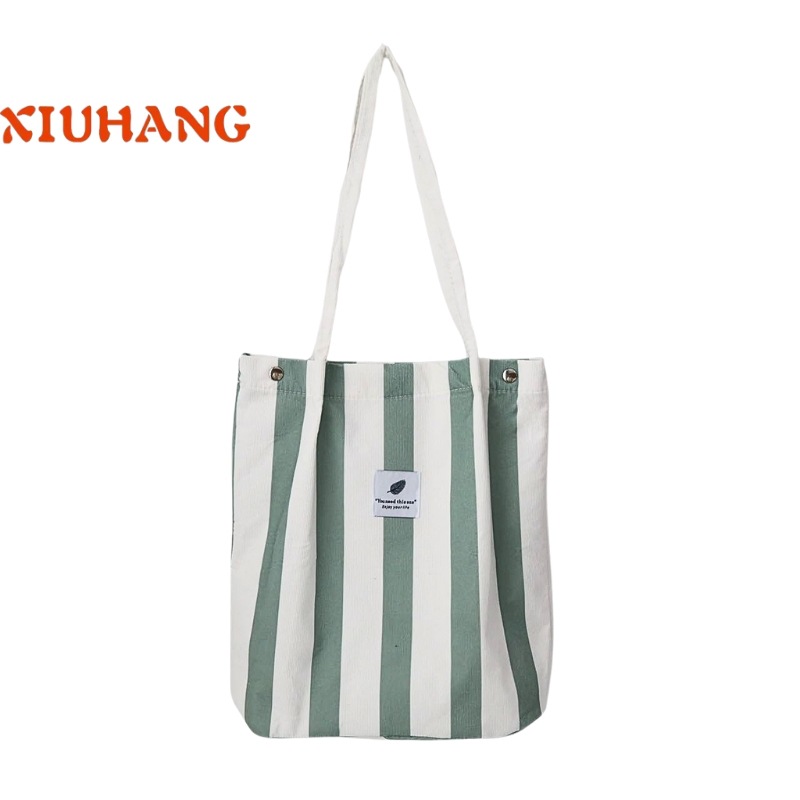 Bolsa de lona portátil de un solo hombro de pana retro de gran tamaño Bolsa de lona portátil de gran capacidad para niñas japonesas