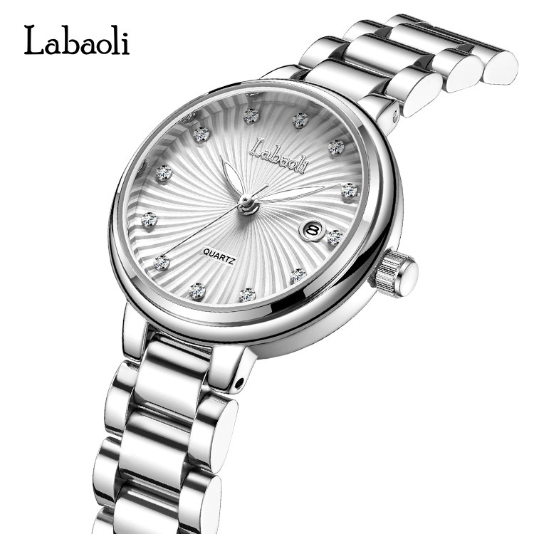Labaoli Steel Strap Calendar Exquisite Elegant Beautiful Sparkling Quartz Waterproof Ladies' Women's Watch_voghion.com