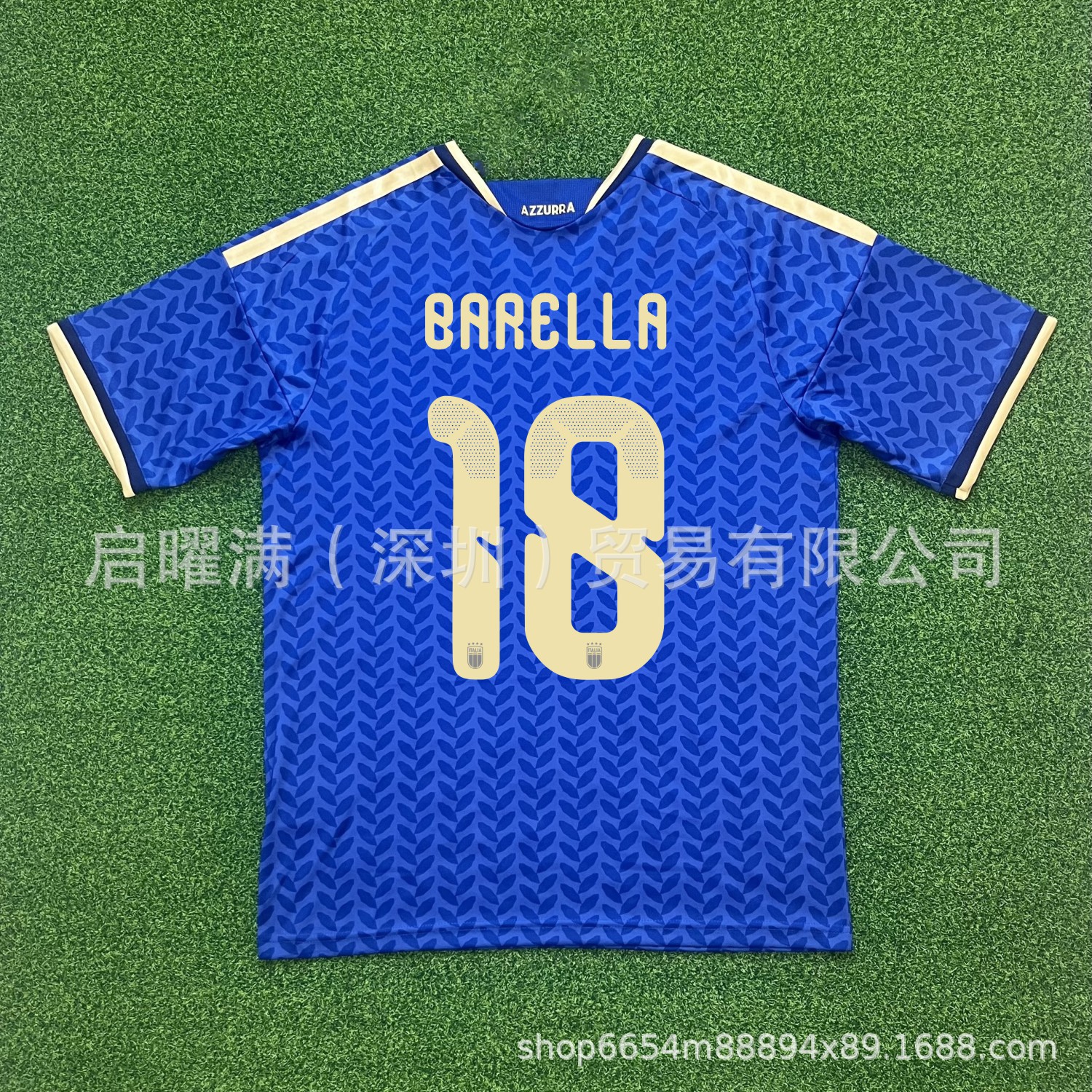 Al por mayor 2627 camiseta de casa de la Copa del Mundo de Italia versión de jugadores de fútbol Chiesa Bacho camiseta de fanáticos versión de camiseta