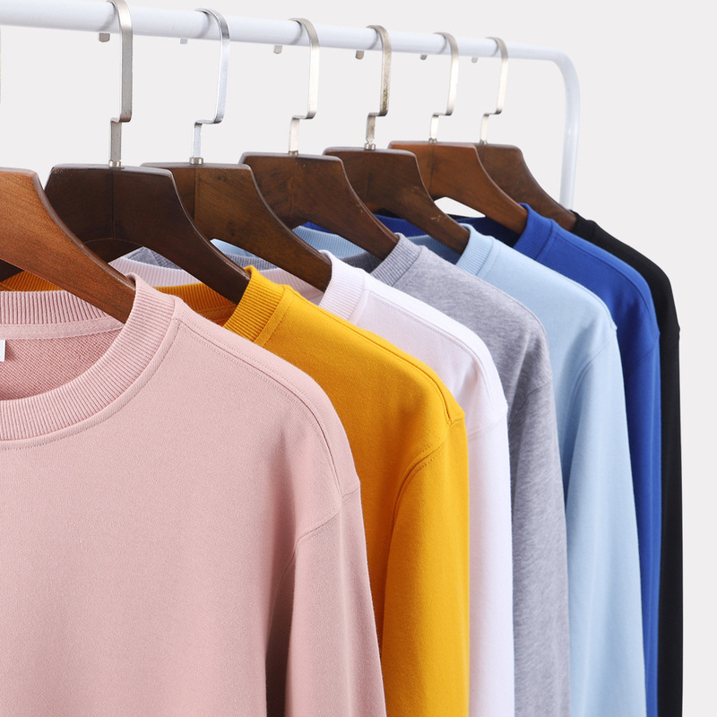 300g Terry Knitted Round Neck Sweatshirt for Men and Women, Simple, Casual, Comfortable and Versatile, Printable Logo Embroider