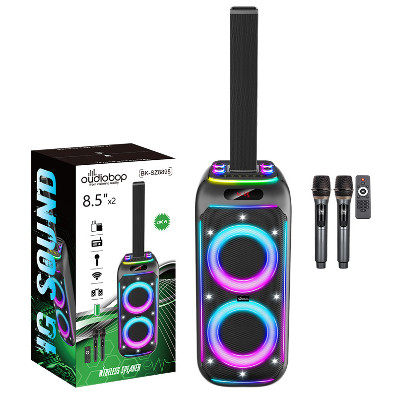 Sonido Bluetooth transfronterizo para el hogar K-canción subwoofer portátil al aire libre altavoz multifuncional TWS serie