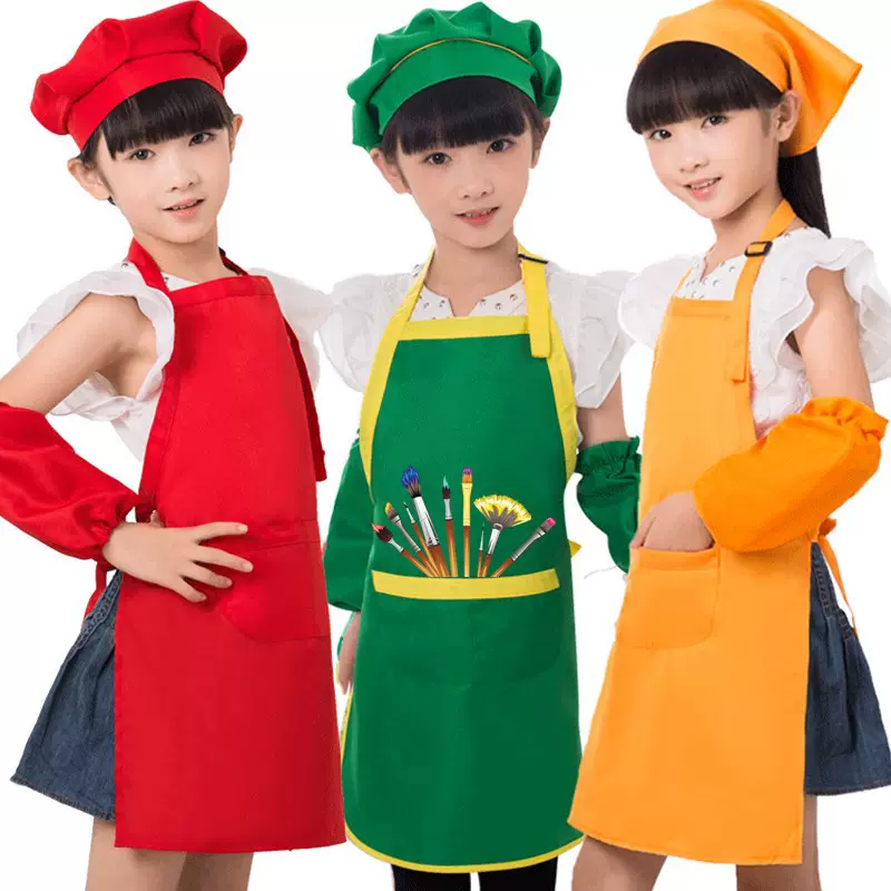 儿童围裙现货制服呢 绘画定制广告小孩美术画画衣幼儿园定做LOGO