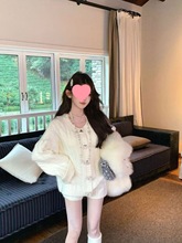 千金名媛风韩系休闲毛衣套装女秋冬新品麻花针织开衫短裤两件套厚