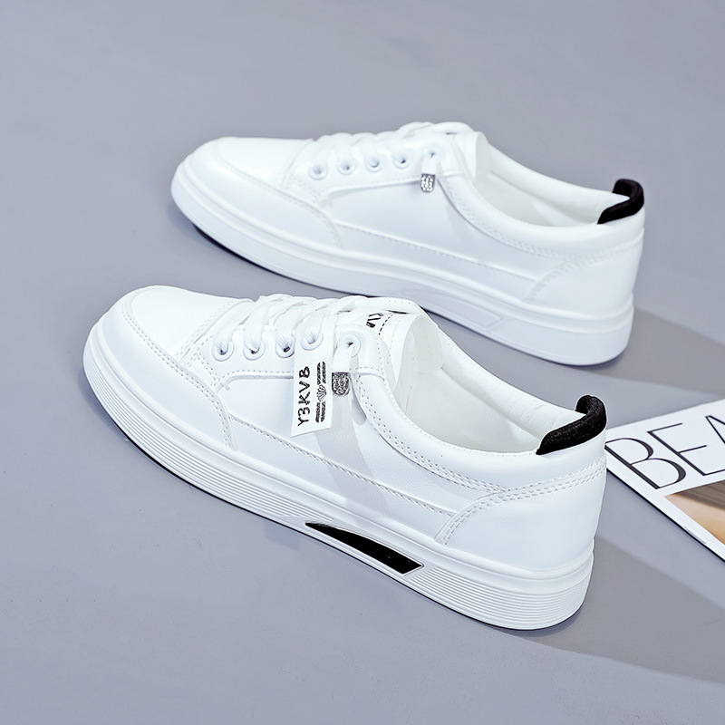 White Shoes Women's 2023 Spring New Arrival Spring and Autumn Students All-Match ins Casual Trendy Leather Breathable Shoes Sneakers for Women
