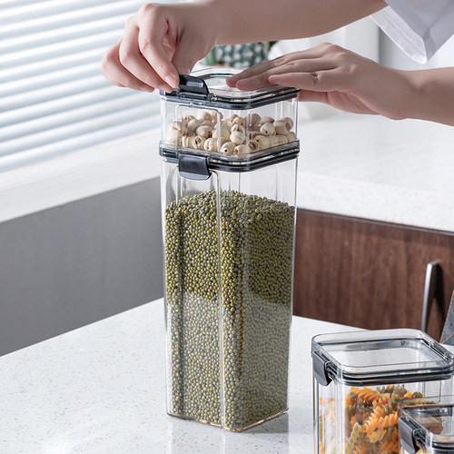 Kitchen storage preservation food canisters snacks nuts tea grains storage box square food airtight canister