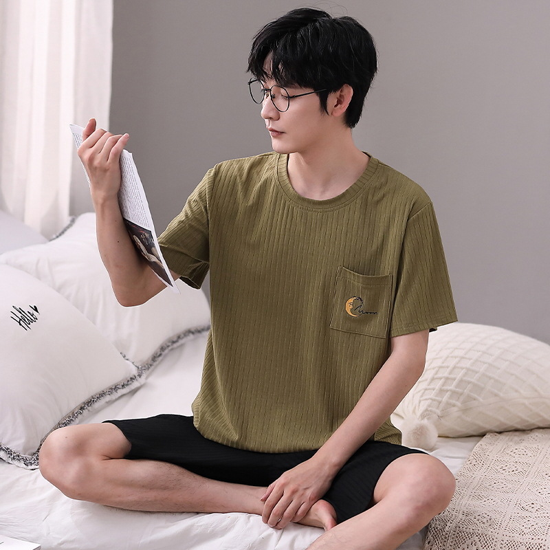 2023 nuevos pijamas de los hombres de verano modal delgado de manga corta pantalones cortos de seda de hielo fresco desgaste del hogar más traje de tamaño