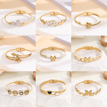 手镯钛钢跨境百搭高级感不掉色热销女优雅小众设计首饰定制玫瑰金