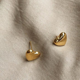 Универсальные базовые милые трехмерные небольшие дизайнерские серьги из нержавеющей стали в виде сердечка, тренд сезона