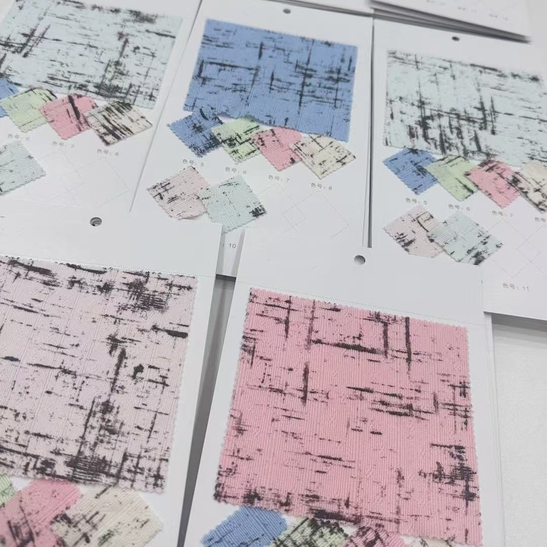 镂空提花印花面料 春夏睡衣面料家居服面料 大肠发圈面料打底衫