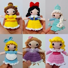 完成品手作りかぎ針編みウール人形プリンセスシリーズ絶妙な人形バッグペンダントリボン