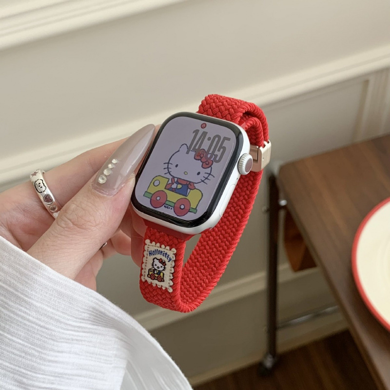 Cute Kt Nylon Weaving Suitable for Iwatchs11 Strap Apple Watch Apple Watchs987Se Female