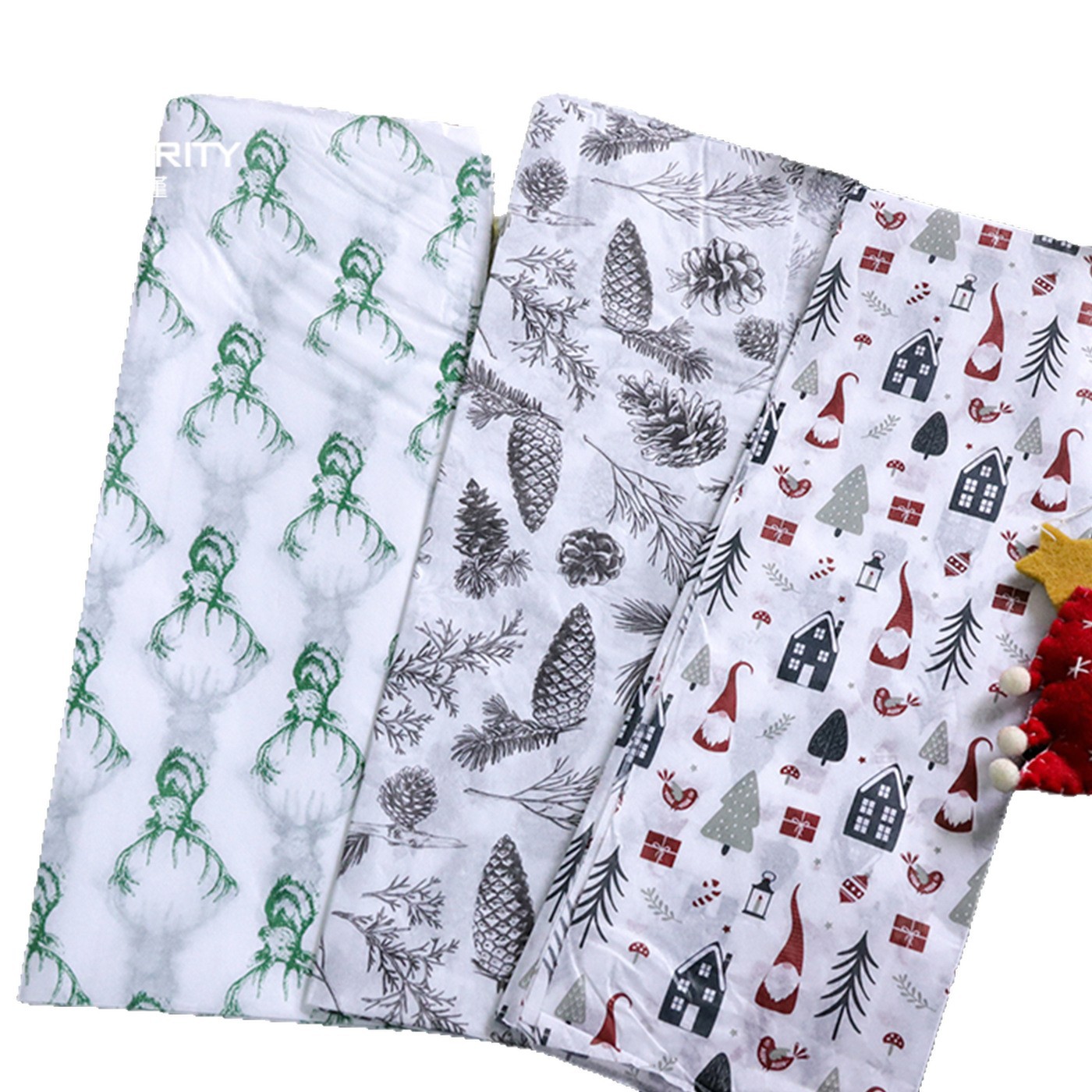 Navidad de siete colores cordier forrado Sydney papel de embalaje de flores de papel de embalaje de navidad forrado florista material de flor