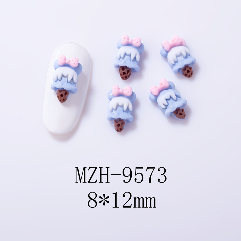 4g Weight Nail Decoration Accessories Nail Supplies 10 PCS/Package Quantity Resin Material Cartoon, Star, Moon Pattern Cute, Sweet Style Cute Sweet Cartoon Star Moon Resin Nail Decoration Accessories 10 PCS/Package 2