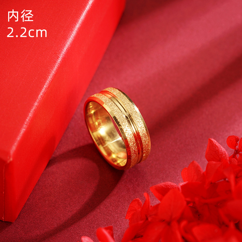 Vietnam arena oro doble biselado arena anillo estrellado estilo europeo y americano popular en línea rojo mismo estilo fábrica de joyas al por mayor