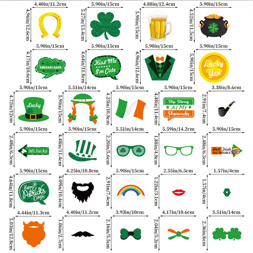 Cross-border St. Patrick's Day party party dance decoration photo props pipe clover cuckold glasses