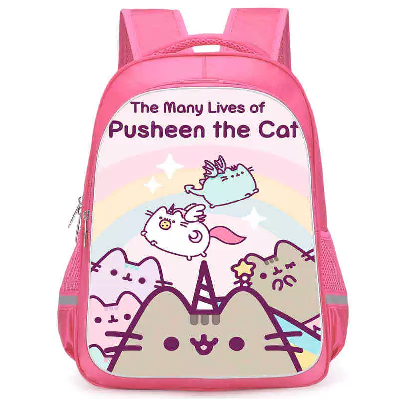 Рюкзак учебный Pusheen Fat Jimao с принтом периферийного типа, через стекло, зарубежная торговля, школьный рюкзак