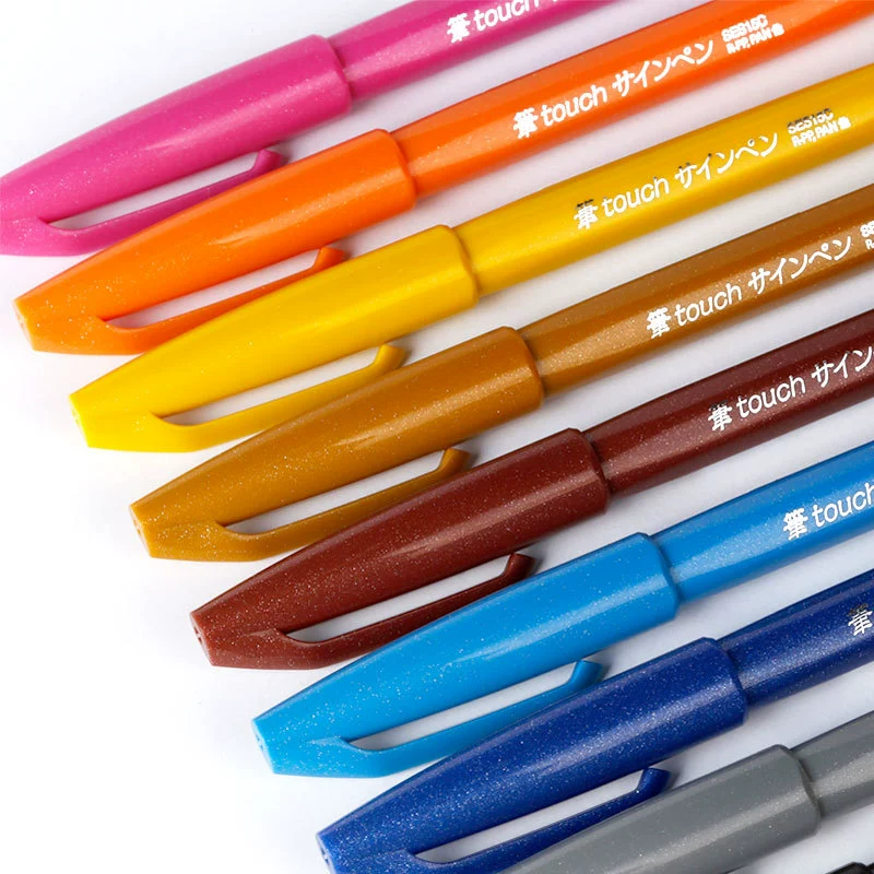 Новый цвет японской ручки Pentel Pentita Touch, цветной корпус, мягкая головка, цветочный рисунок на корпусе