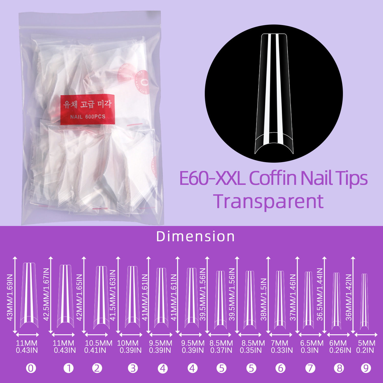 Uñas postizas XXL estilo cowboy, uñas francesas planas MAX, 600 piezas, venta al por mayor transfronteriza, gran oferta transfronteriza