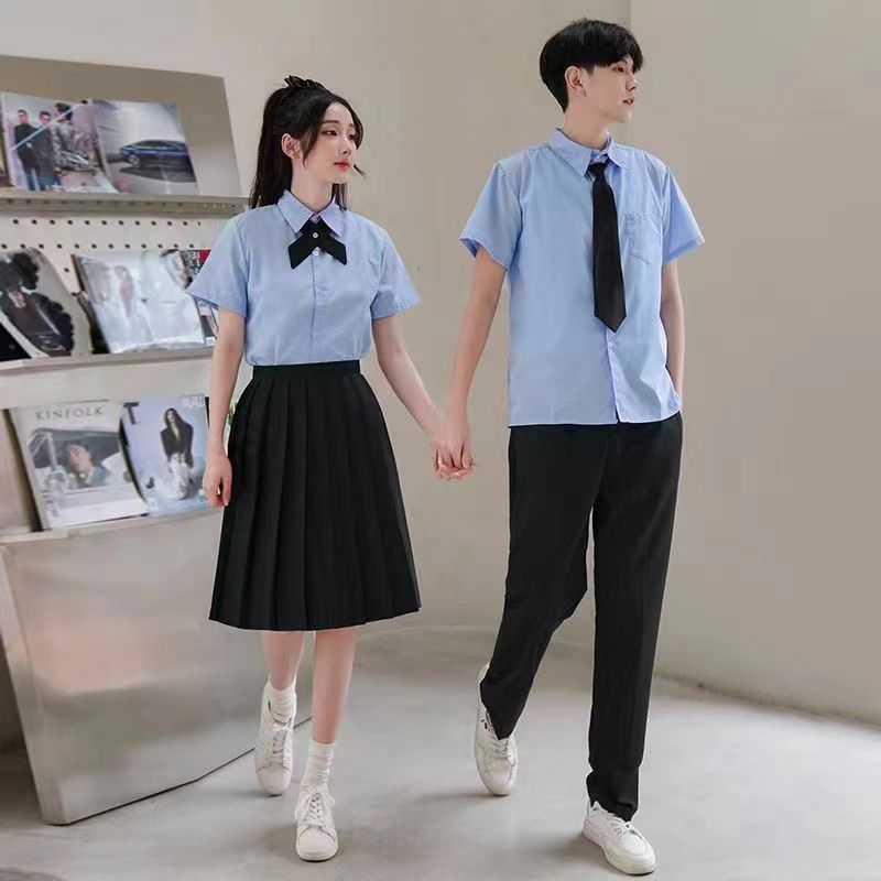 Blue Graduation Class Uniform Academic Style High School Students Korean Sports Graduation Photo School Uniform suit Chorus Performance Uniform