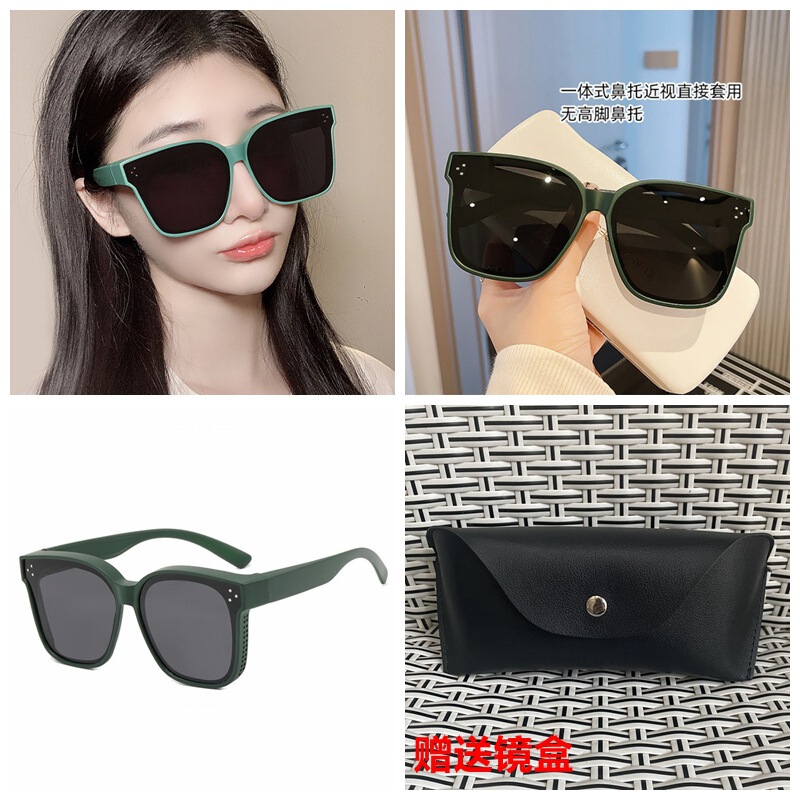 折叠墨镜男女新款高级感显脸小防紫外线偏光太阳眼镜防晒开车套镜|undefined