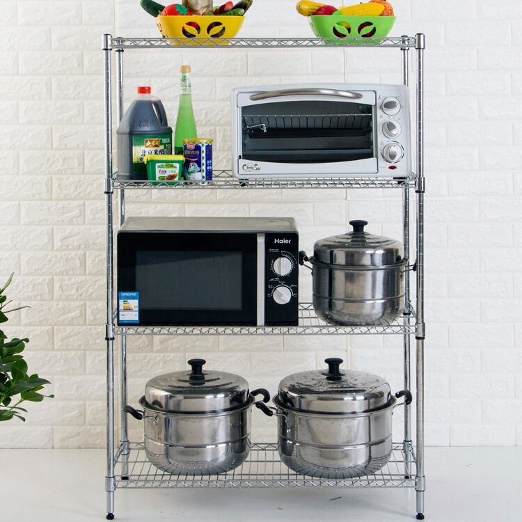 Household Storage and Organization Rack, Floor-Standing Metal Shelf, Kitchen Balcony Living Room Miscellaneous Item Rack, Multi-Layer Grid Flower Rack
