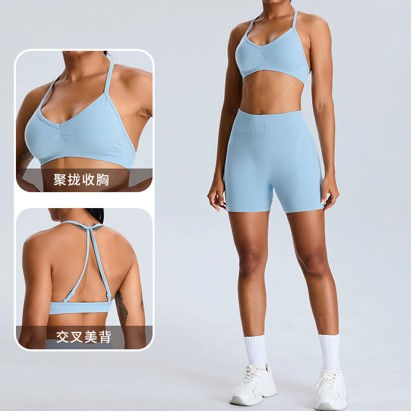 Cross-border nueva ropa interior deportiva sin costuras, bra de yoga para mujeres, ropa de ejercicio para correr, ropa de yoga, chaqueta de cabina