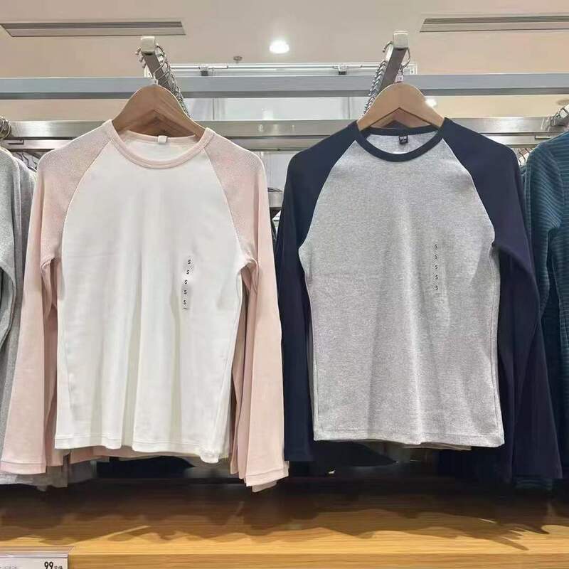 Japanese Spring and Autum Soft Ribbed Color-Blocked Round Neck Raglan Sleeve T-Shirt Bm Long-Sleeved Casual Top for Women 476855 Japanese Spring and Autum Soft Ribbed Color-Blocked Round Neck Raglan Sleeve T-Shirt Bm Long-Sleeved Casual Top for Women 476855