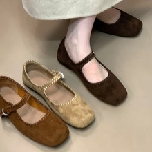 法式平底浅口单鞋女2025新款秋季配裙子软底玛丽珍鞋豆豆鞋勃肯鞋