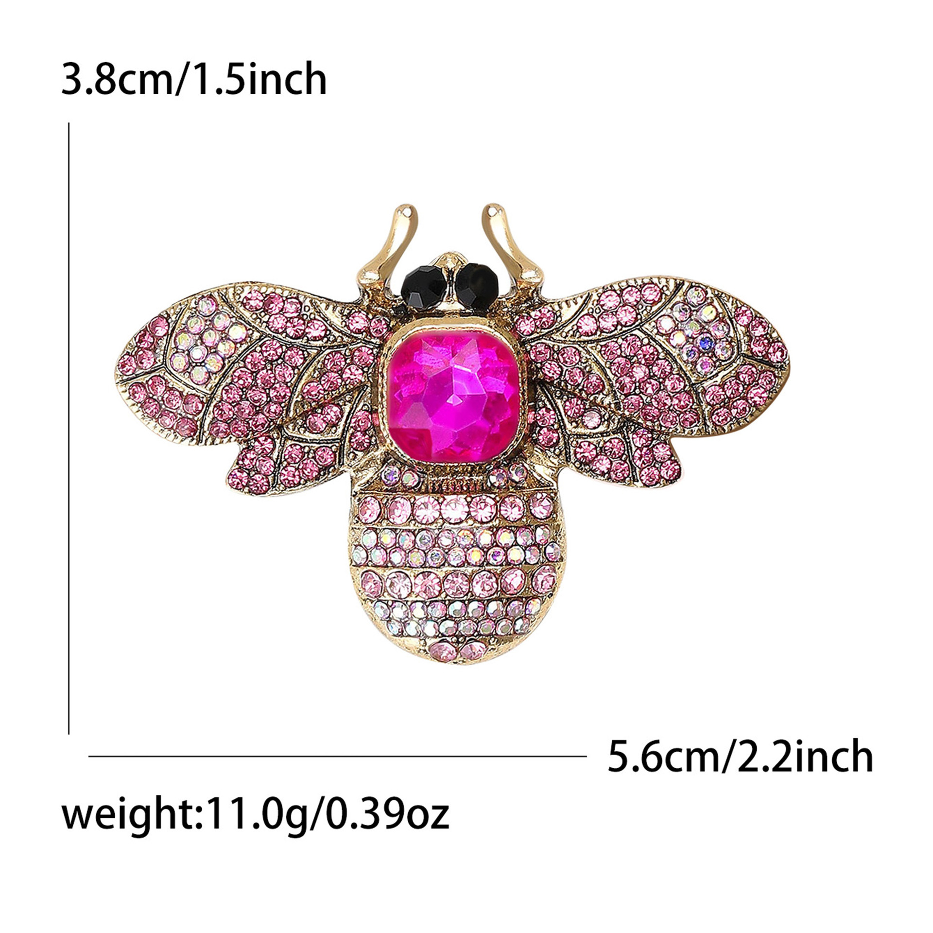 Grensoverschrijdende bestseller in Europa en Amerika: Broche in de vorm van een bij met strass-steentjes van legering, kleurrijk en uniek, geschikt voor mannen en vrouwen._voghion.com