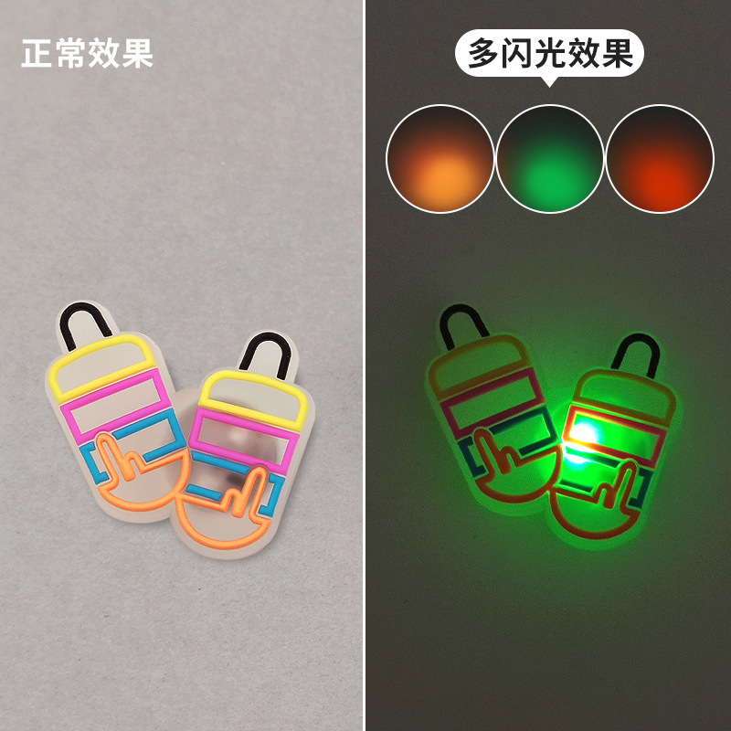 2025年越境EC下駄靴花LED発光フラッシュ楽しいDIY靴バックル靴アクセサリー装飾バックル|undefined